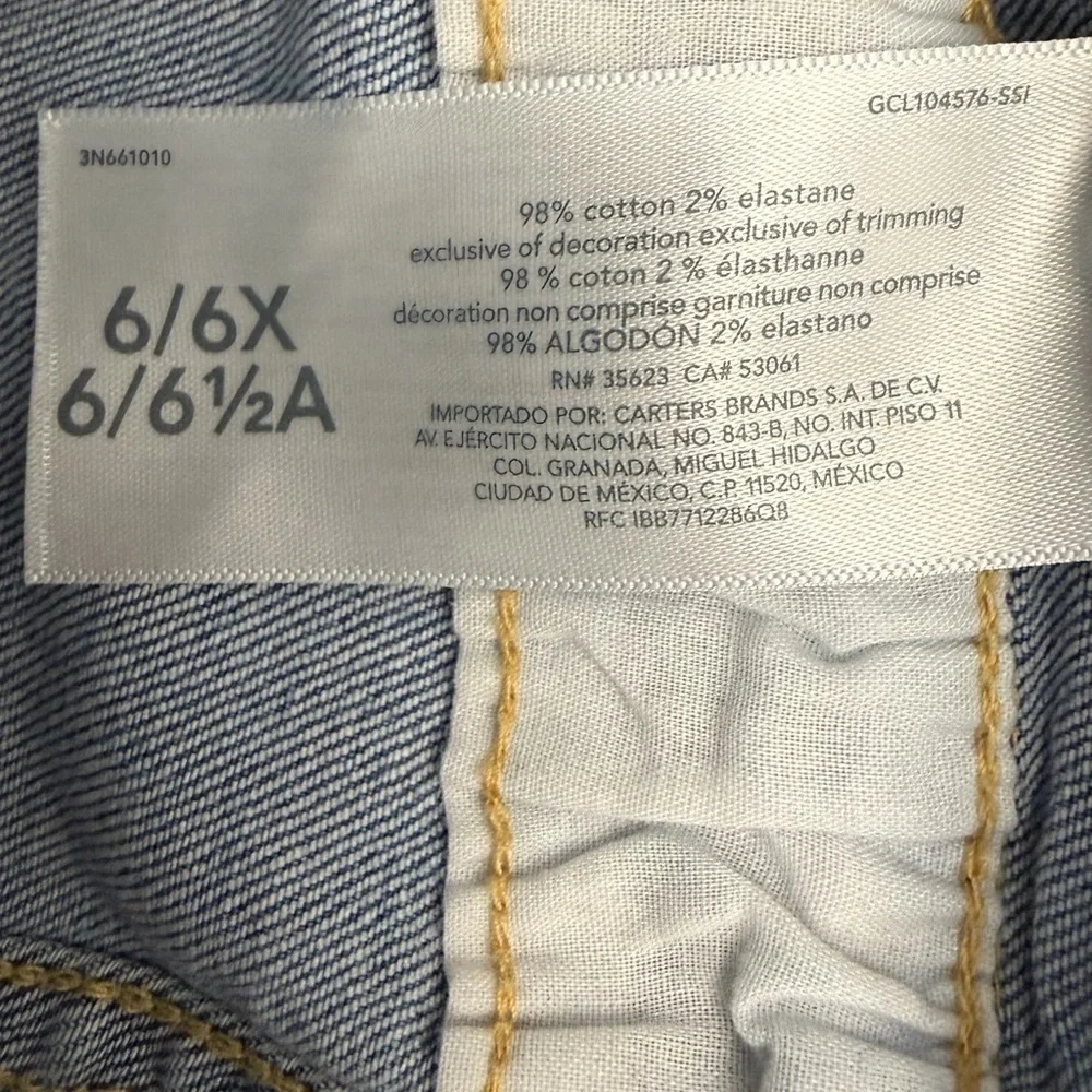 OshKosh B’gosh Kids Denim Overalls Cotton Elastane Size 6 / 6X